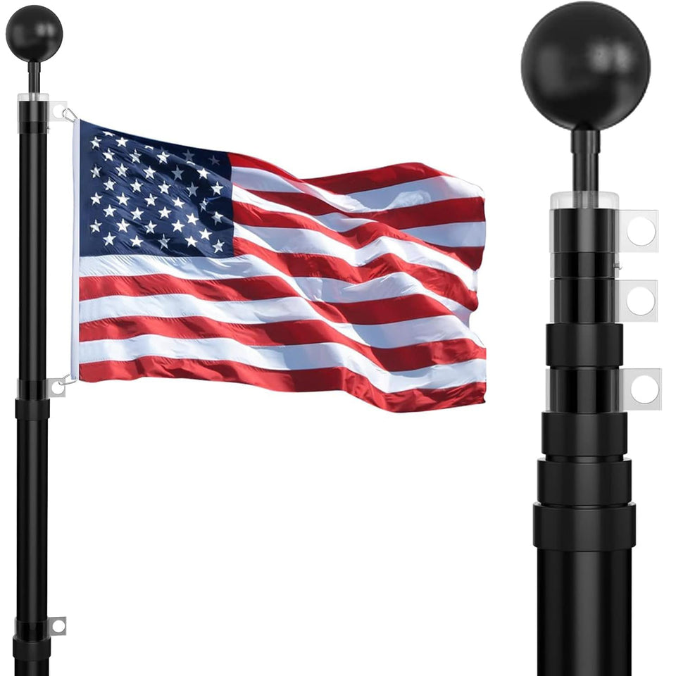 Panta 20ft telescoping flag pole kit ready for outdoor display and setup