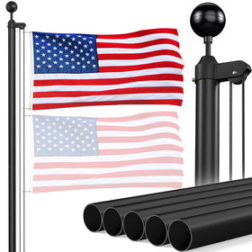 Panta flag pole outdoor 20ft sectional in-ground kit for yard display