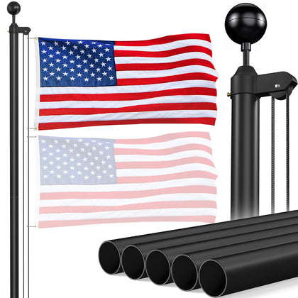 Panta flag pole outdoor 20ft sectional in-ground kit for yard display