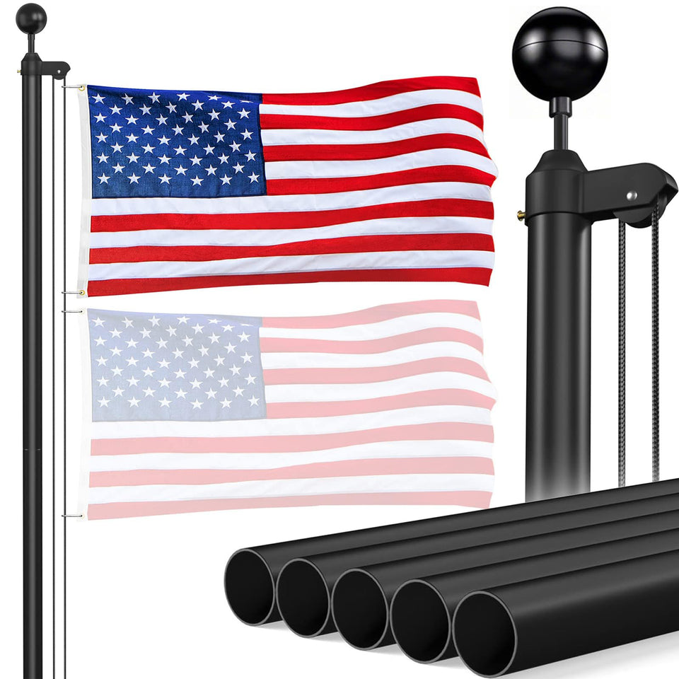 Panta flag pole outdoor 20ft sectional in-ground kit for yard display