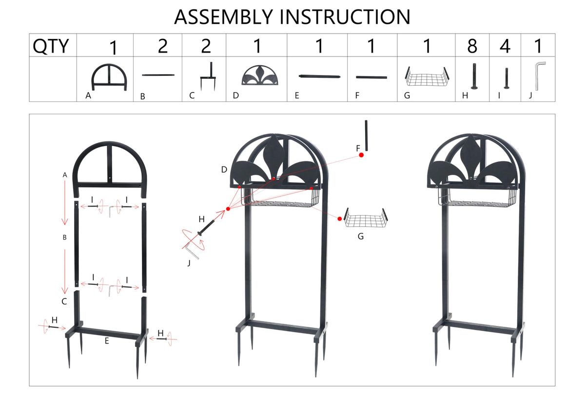 Pantutru hose stand includes tool hooks for sprayers and gloves.