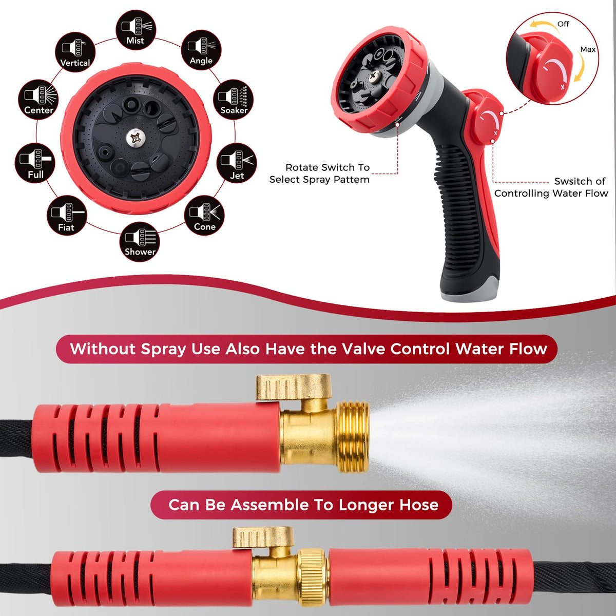 Panyee Upgraded 100ft hose wide temperature range for year-round use