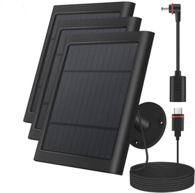 Paodekua 4W solar charger for Spotlight Cam powers outdoor cameras reliably.