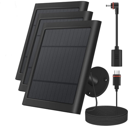 Paodekua 4W solar charger for Spotlight Cam powers outdoor cameras reliably.