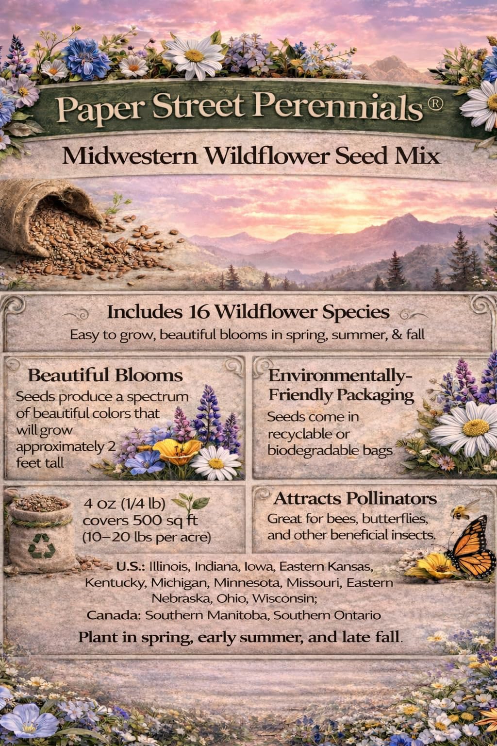 Paper Street Perennials seed-dusting soil shows easy sowing and germination.