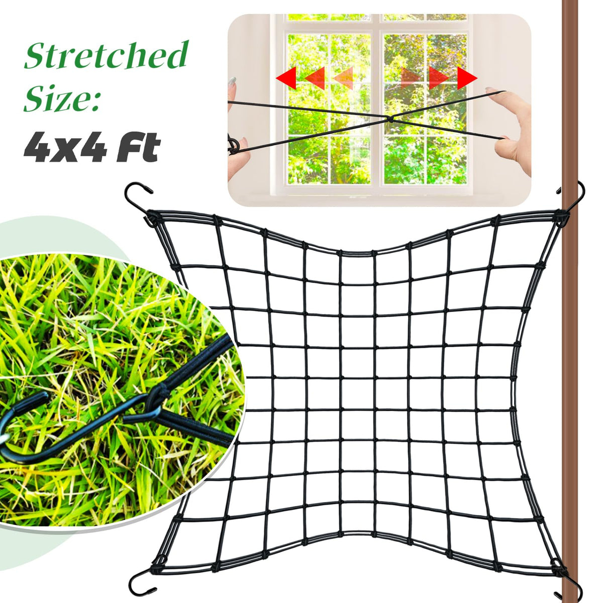 Paradi Star plant SCROG net supports heavy vines while promoting vertical growth.