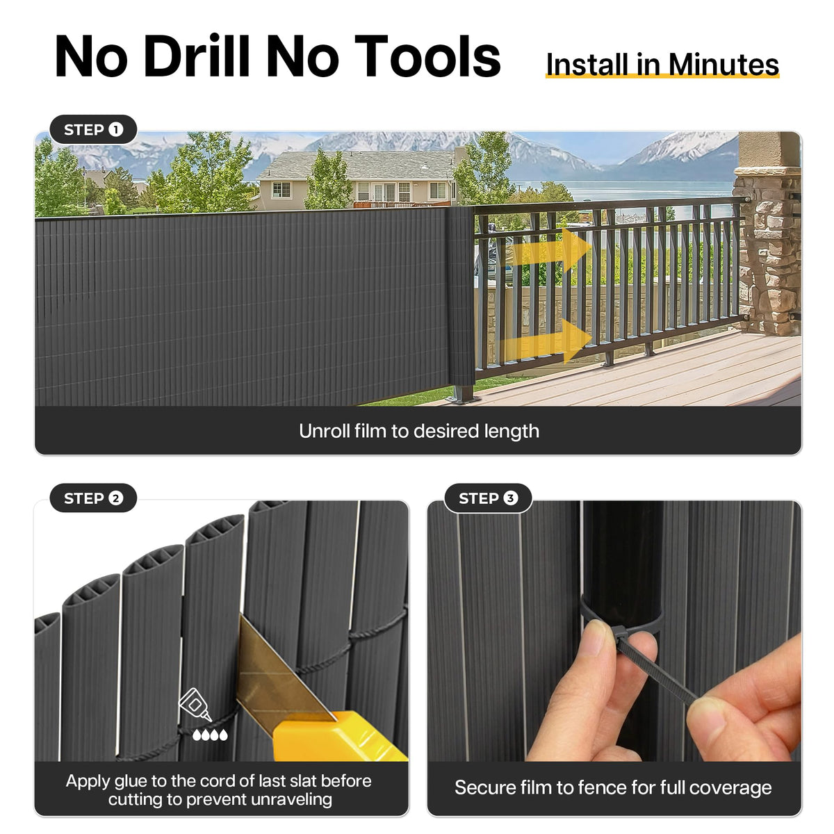 Paramondo weatherproof privacy screen for wind and rain protection