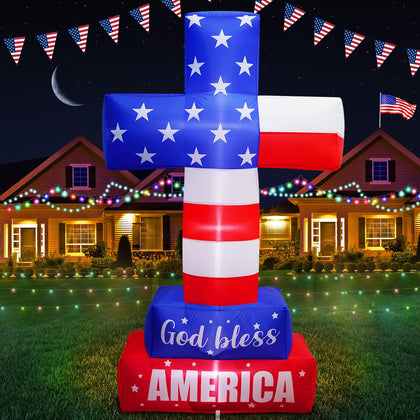 PARAYOYO 6FT Memorial Day cross inflatable for standout outdoor display