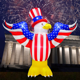 PARAYOYO patriotic 8ft eagle inflatable for Memorial Day and Independence Day.
