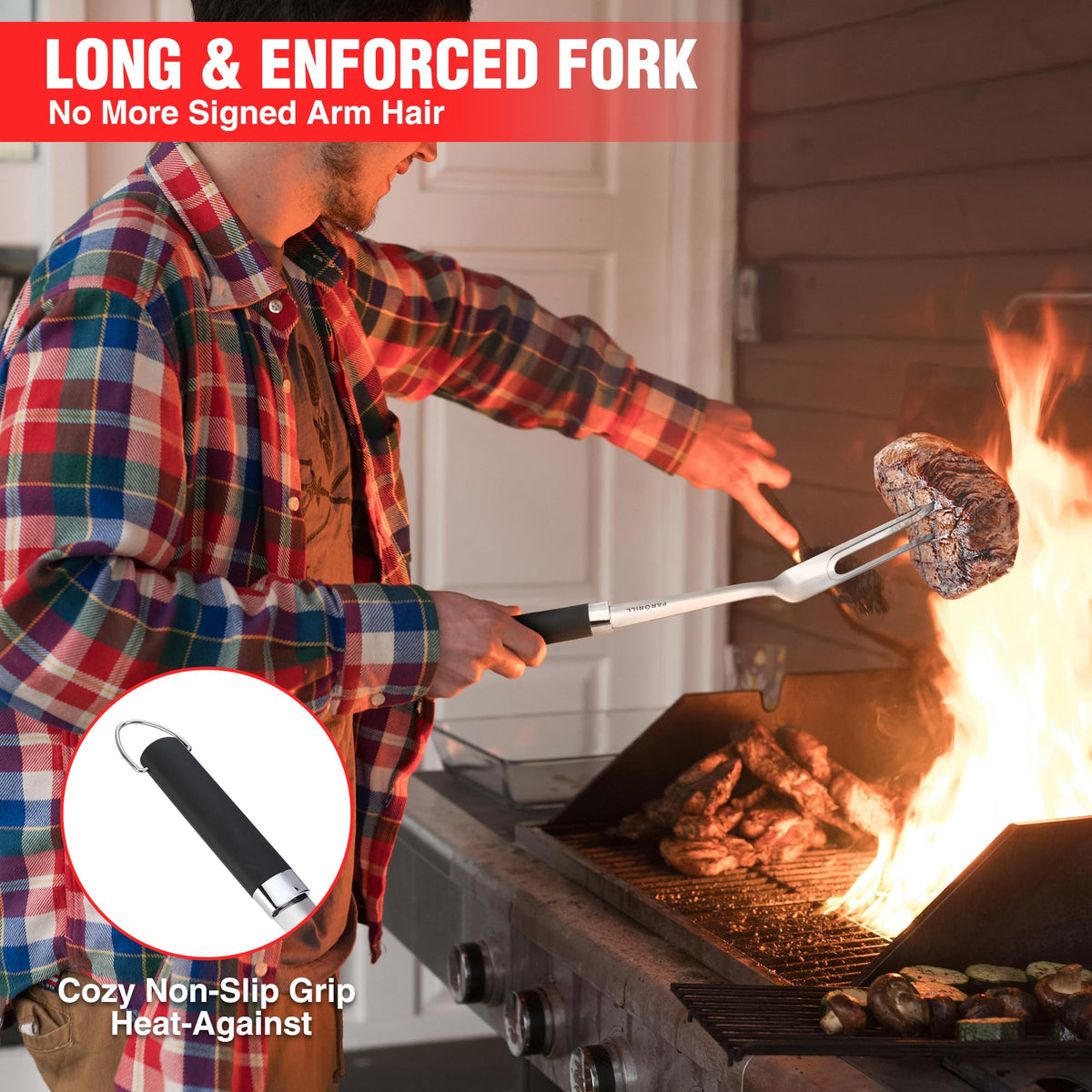PARGRILL polished stainless steel components for easy cleaning