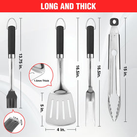 PARGRILL fork stainless steel for sturdy turning and precision