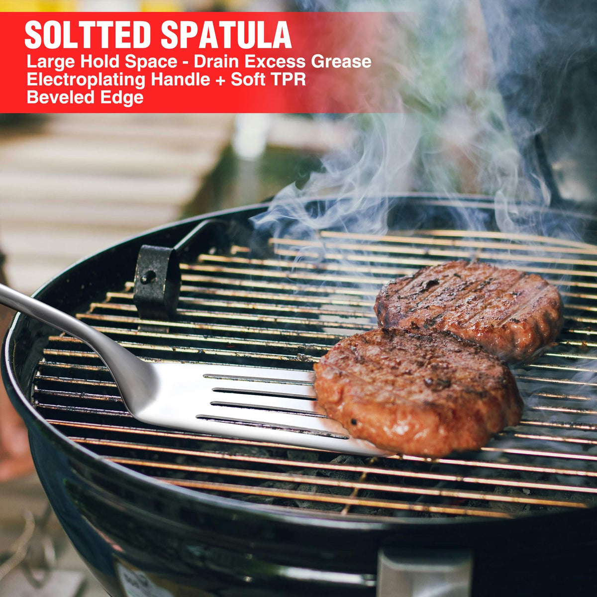 PARGRILL tongs with lockable grip for safe handling