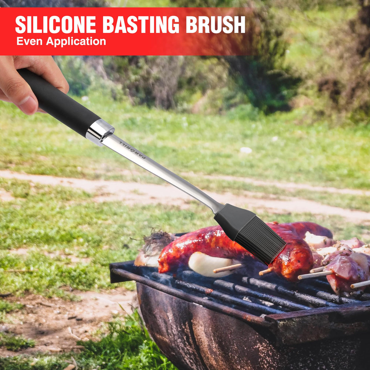 PARGRILL utensils set with ergonomic handles for comfortable use