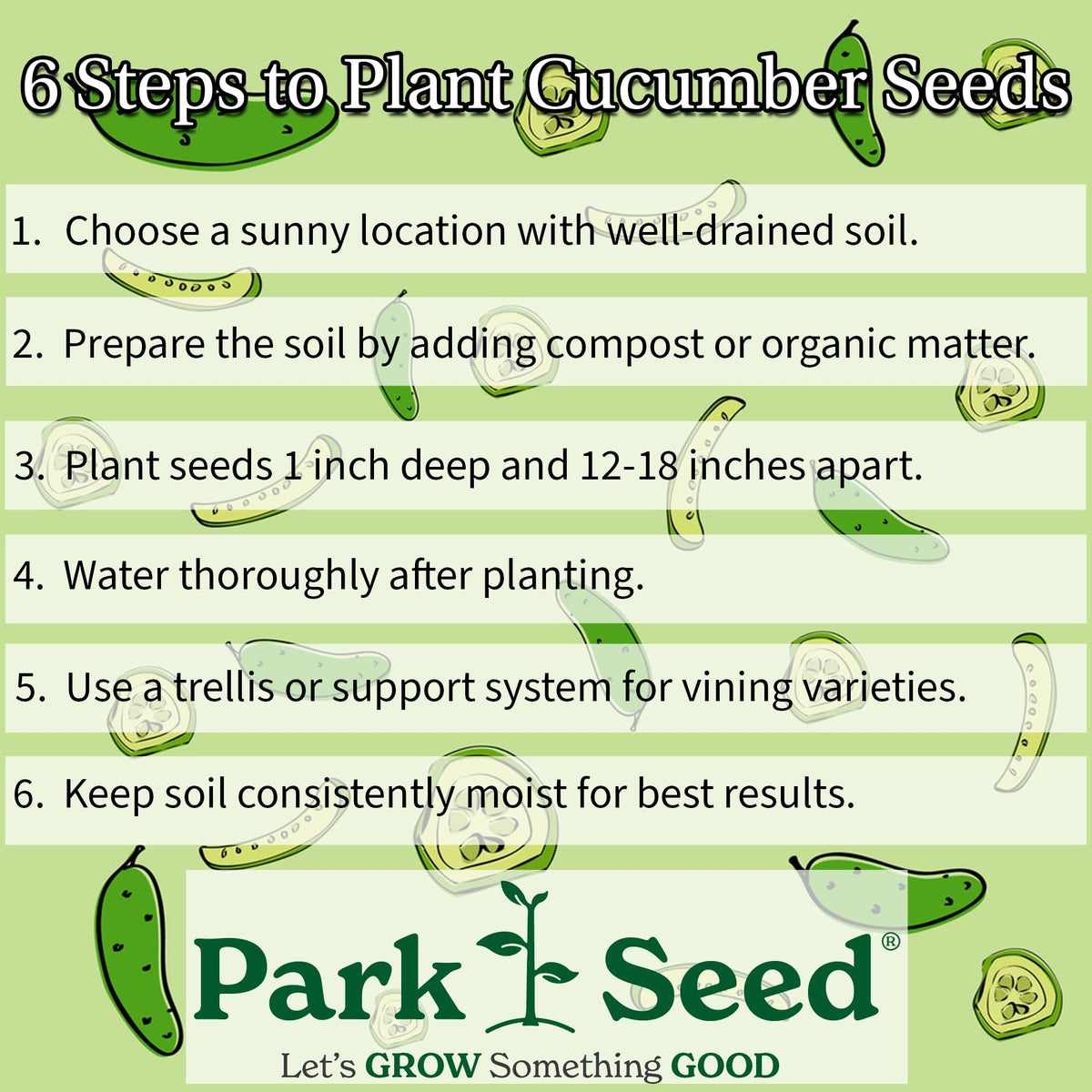 Park Seed Parisian Gherkin cucumber vines supported by cage or trellis for straight fruit