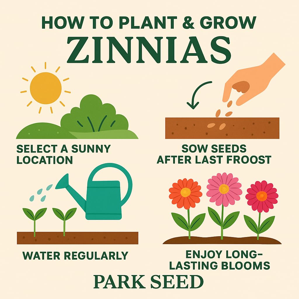 Park Seed Zinnia seeds pack 50 suited for pots