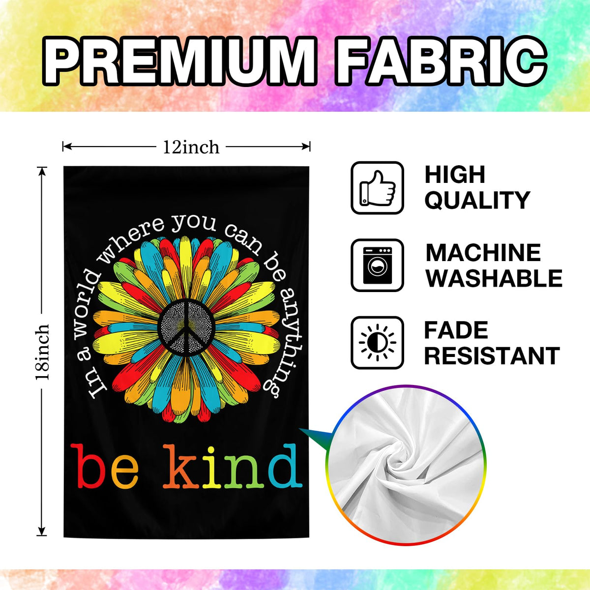 Parrekek rainbow garden flag brightens yards and doors