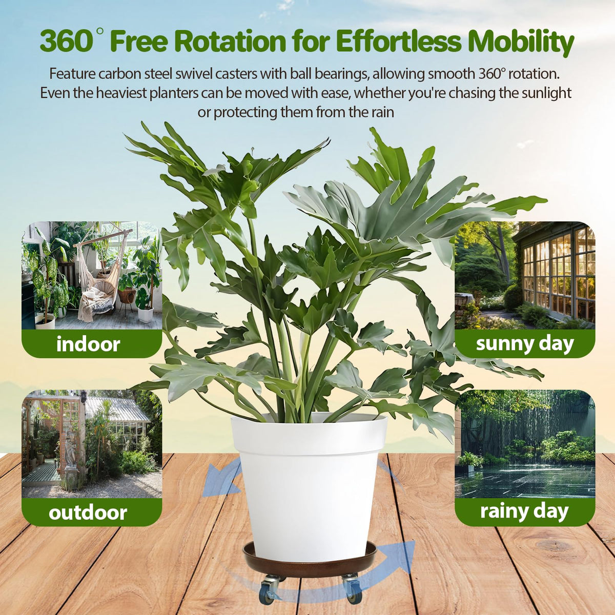 Parsagi versatile rolling cart for heavy items beyond plants.