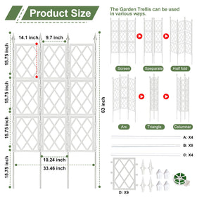 ParseBio white metal trellis for climbing plants adds sturdy vertical support