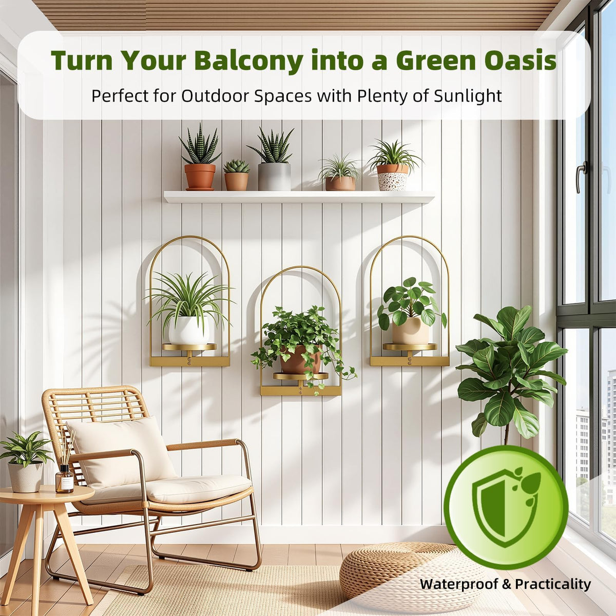 PARTNERJOY decorative wall display highlights greenery without clutter.