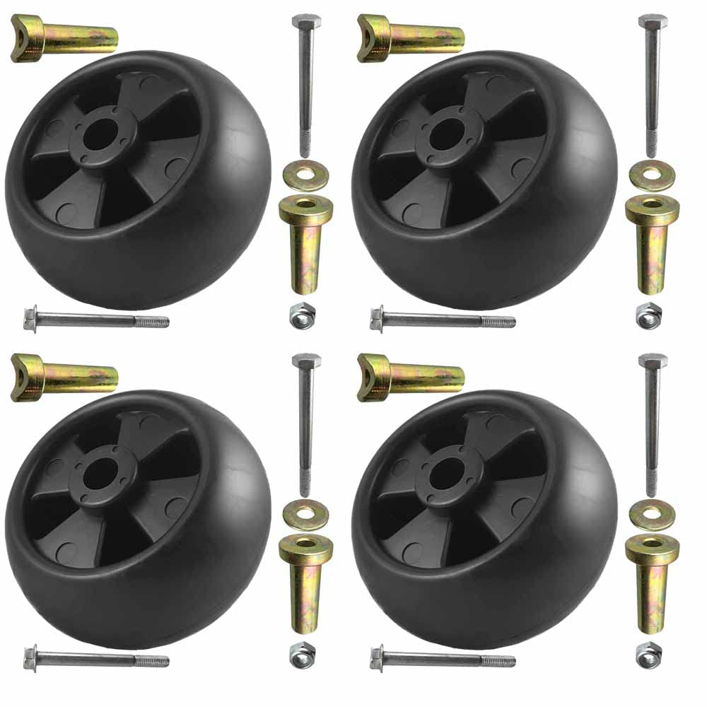 Parts 4 Outdoor deck wheels replace worn JD mower wheels for a smoother ride
