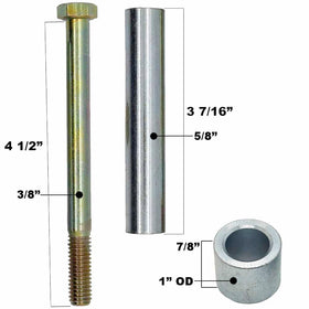 Parts 4 Outdoor hardware kit includes bolts and spacers.