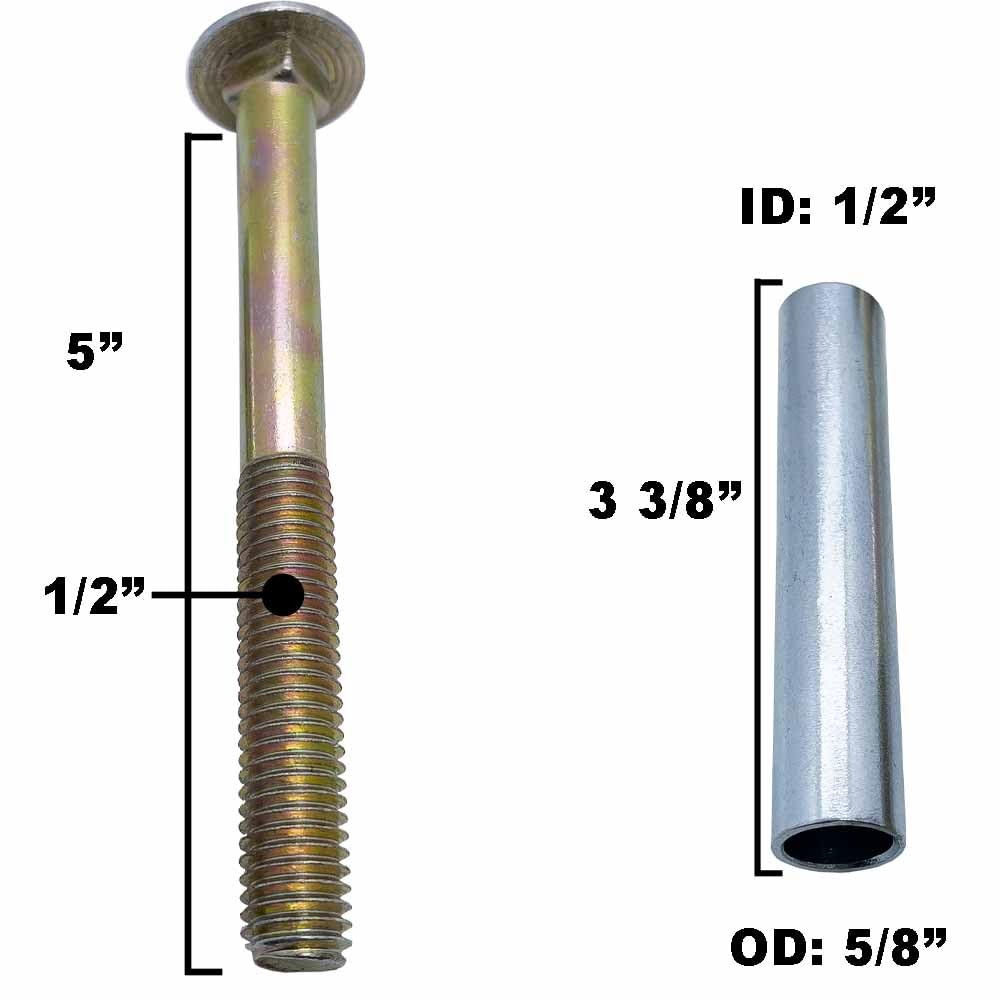 Parts 4 Outdoor long bolts with bushings for solid mounting