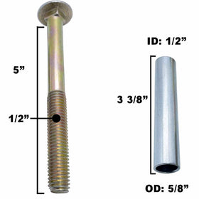 Parts 4 Outdoor long bolts with bushings for solid mounting