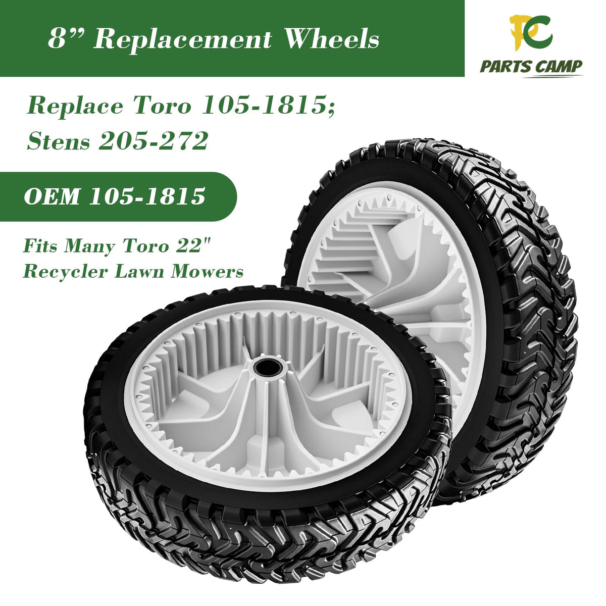 Parts Camp eight-inch front drive wheel assembly with 53-teeth gear