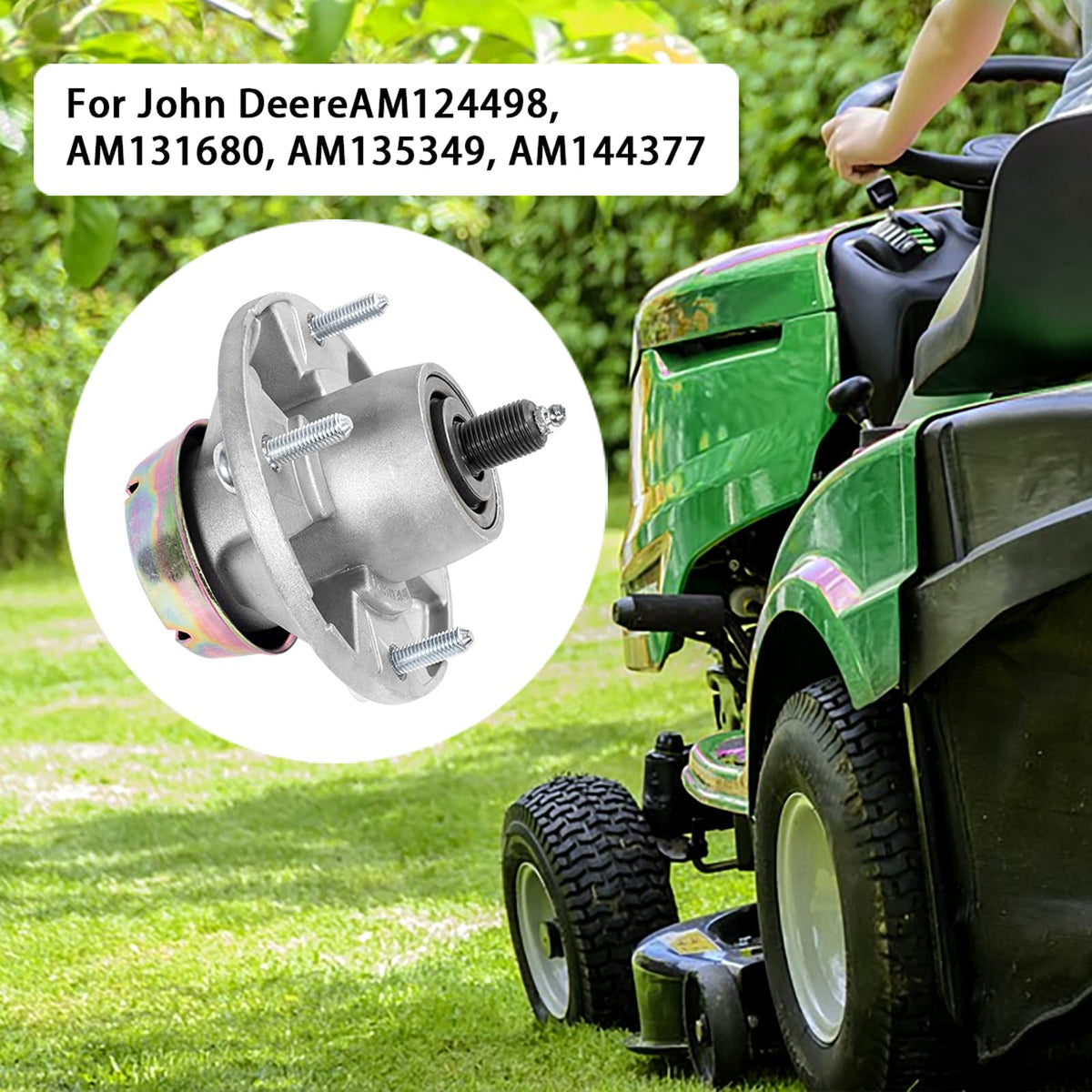 Parts Camp AM144377 spindle deck assembly for 62-inch decks ready to install.