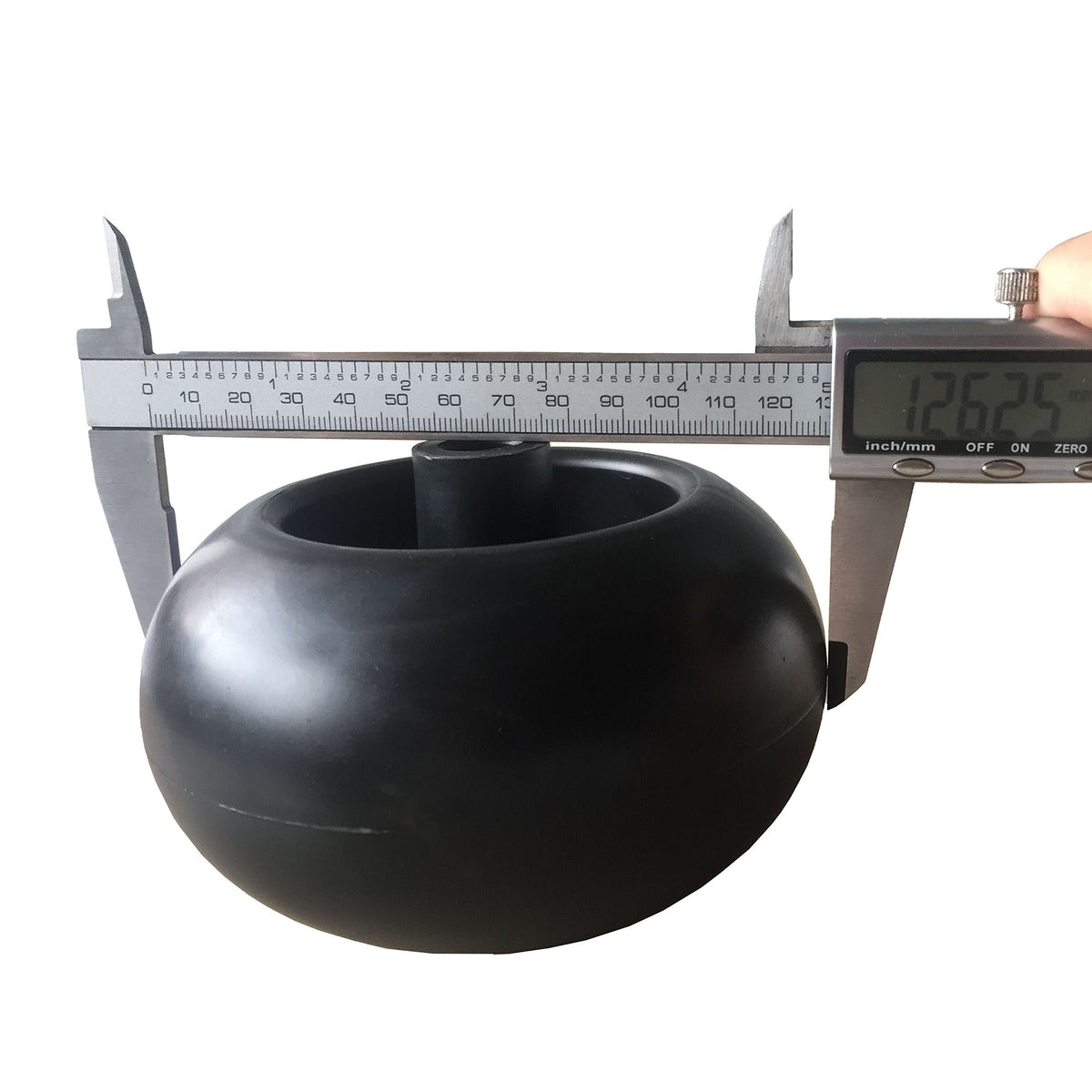 Parts Camp deck wheels 753-04856A front-quarter angle—reliable stability on uneven terrain.