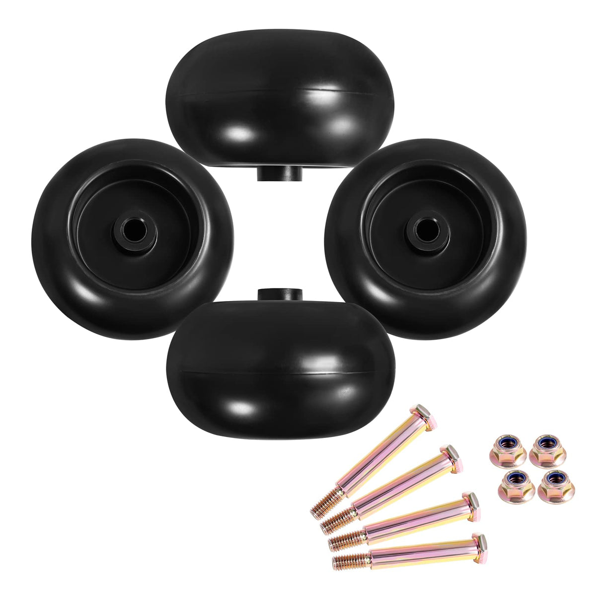 Parts Camp deck wheels 753-04856A front view—durable PVC for smooth mowing.