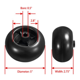 Parts Camp deck wheels 753-04856A side view—wear-resistant design for long-lasting performance.