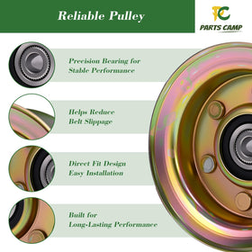 Parts Camp idler pulley with 4-inch outer diameter for durable performance