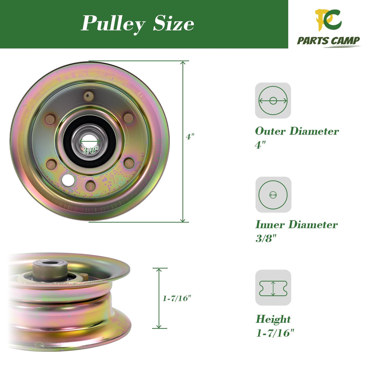 Parts Camp idler pulley Husqvarna fit installed on riding mower