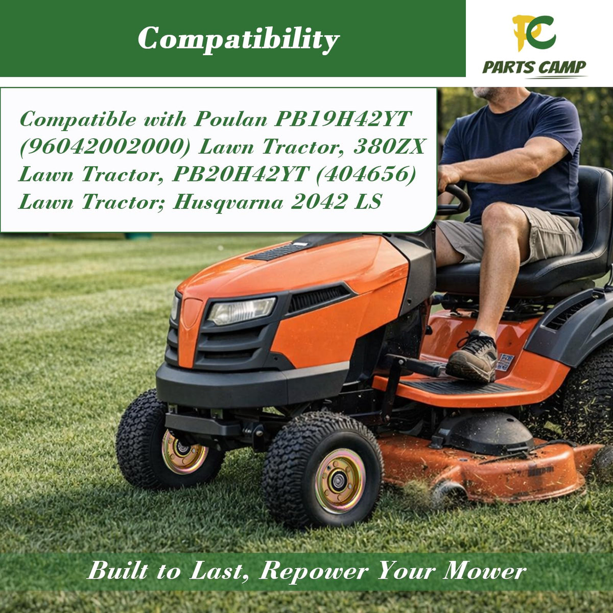 Parts Camp idler pulley Poulan compatibility for lawn tractors