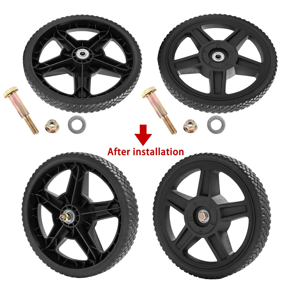 Parts Camp wheel kit includes bolts nuts and washers for installation