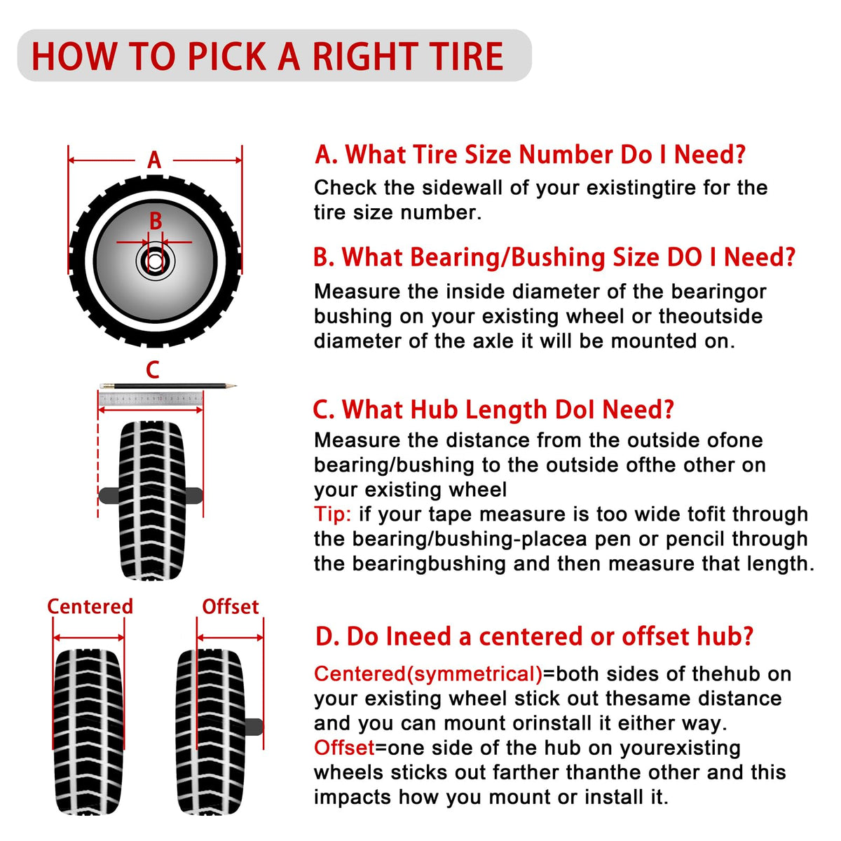 Parts Camp 10 inch wheel set for easy outdoor maintenance