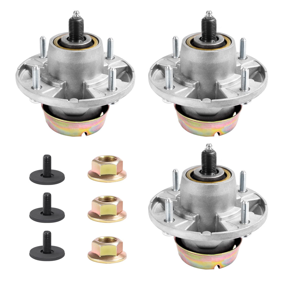 Parts Camp AM144377 three-pack mower deck spindle with OEM-like fit for reliable cuts.