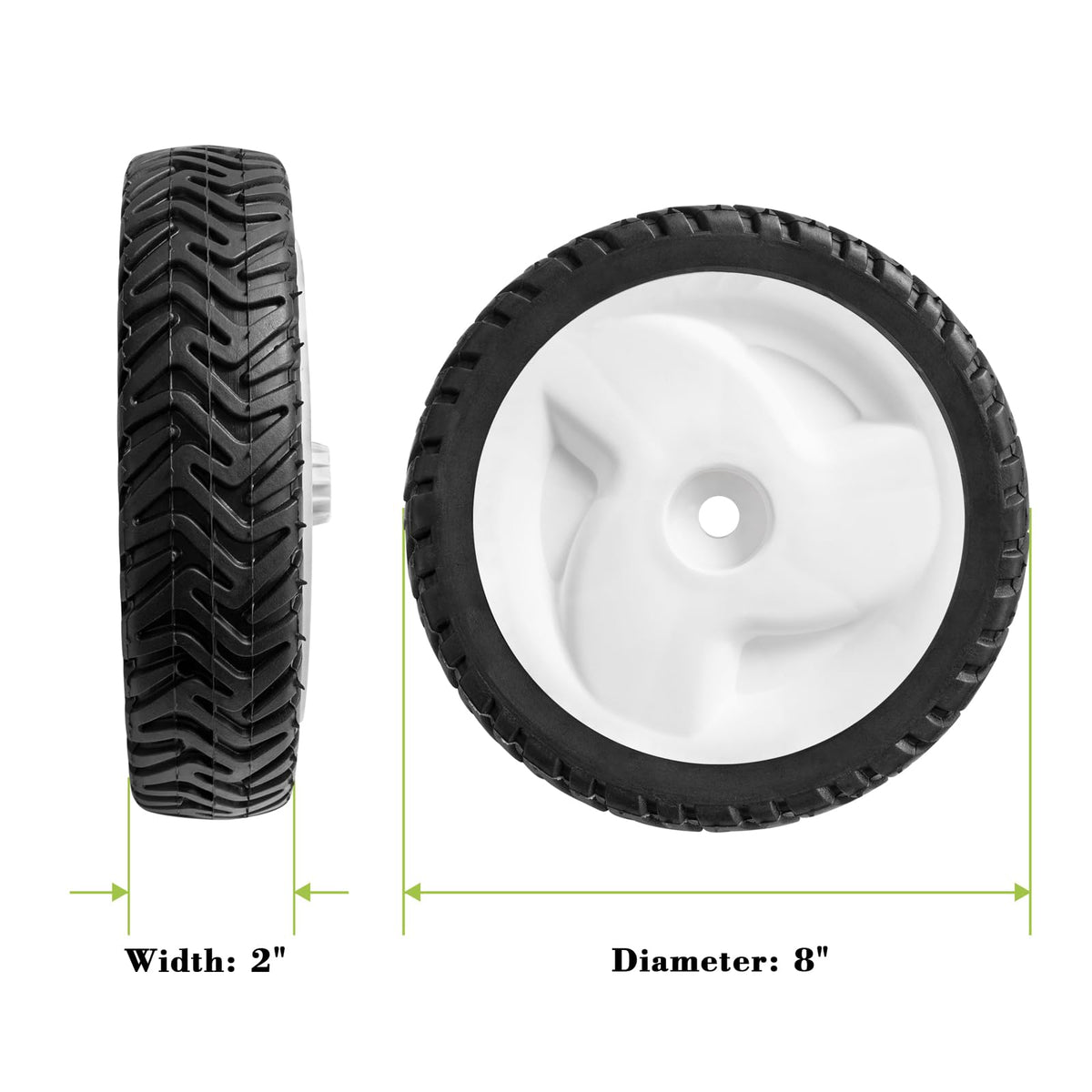 Parts Camp 8-inch rear wheel for Toro 105-3024/3025, quick replacement.