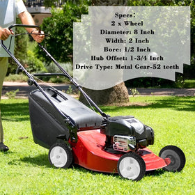 Parts Camp Recycler gear rear wheel supports Toro 8-inch interface.
