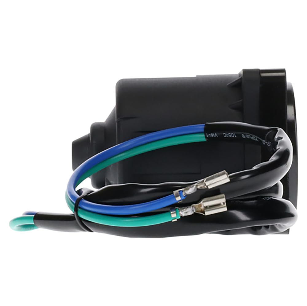 Parts Player tilt trim motor, side view highlighting mounting holes for secure installation.
