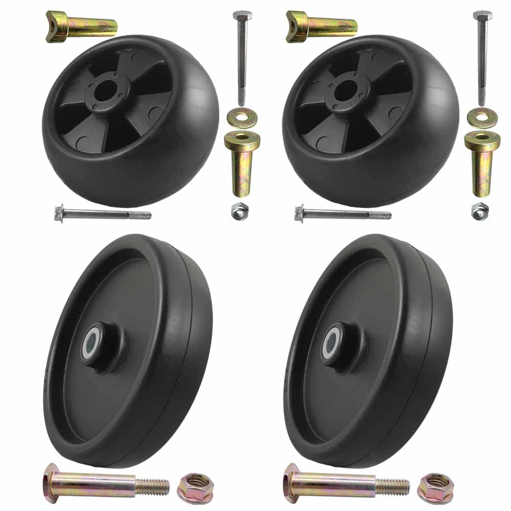 Parts 4 Outdoor deck wheels front assembly for JD decks, improves mowing control.