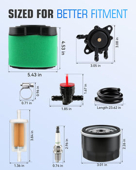 Partszen air-filter-kit packaging highlights compatibility with JD lawn tractors.