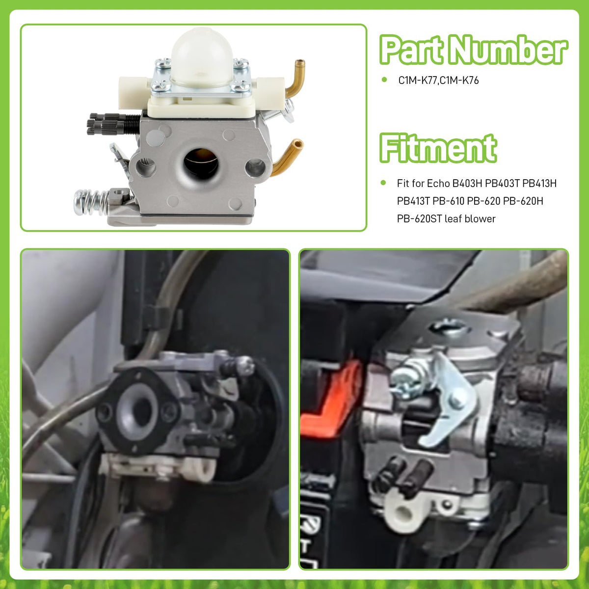Partszen C1M-K76 carburetor for Echo PB620 provides stable performance across conditions