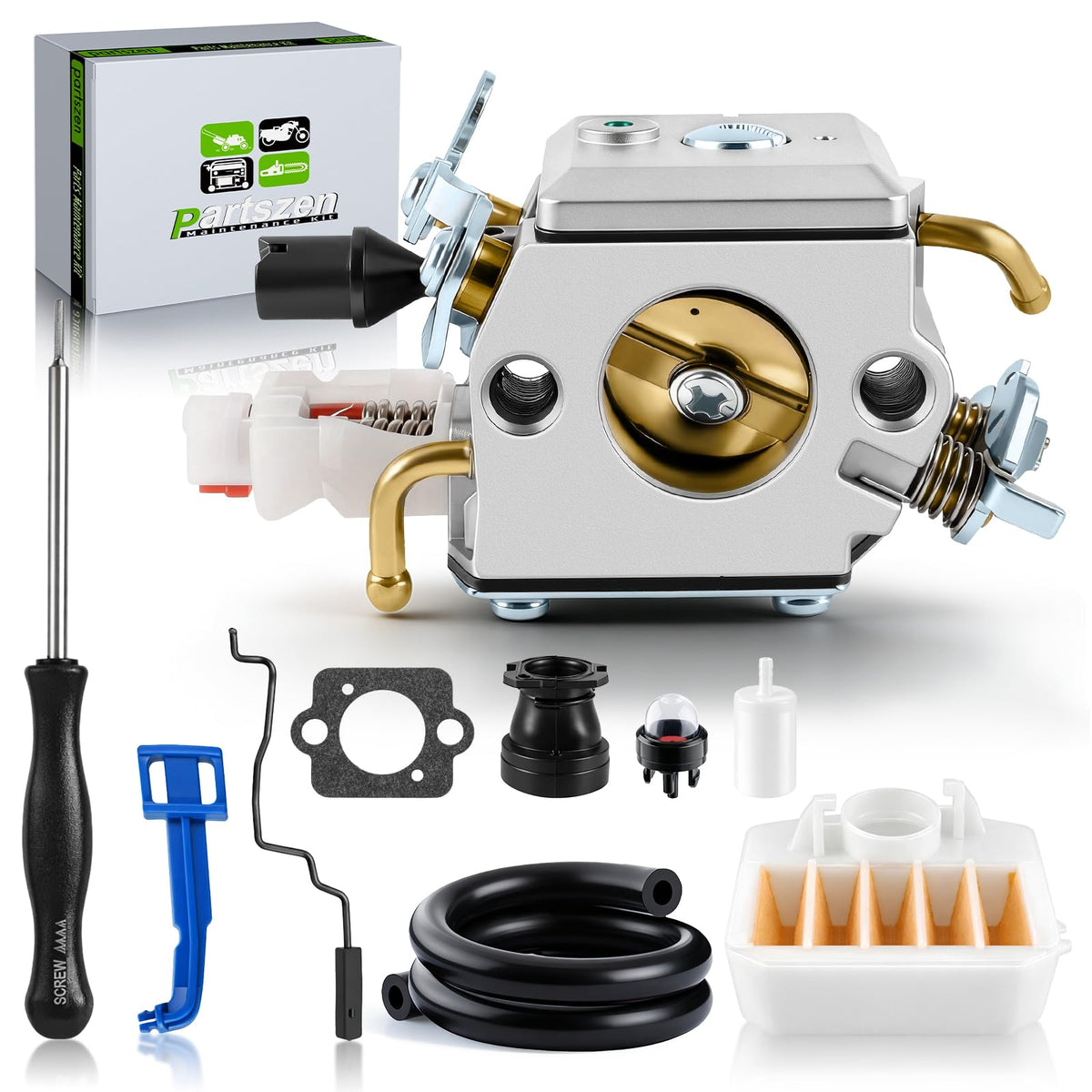 Partszen carburetor 503283210 with double-tube design for easier priming and steady performance