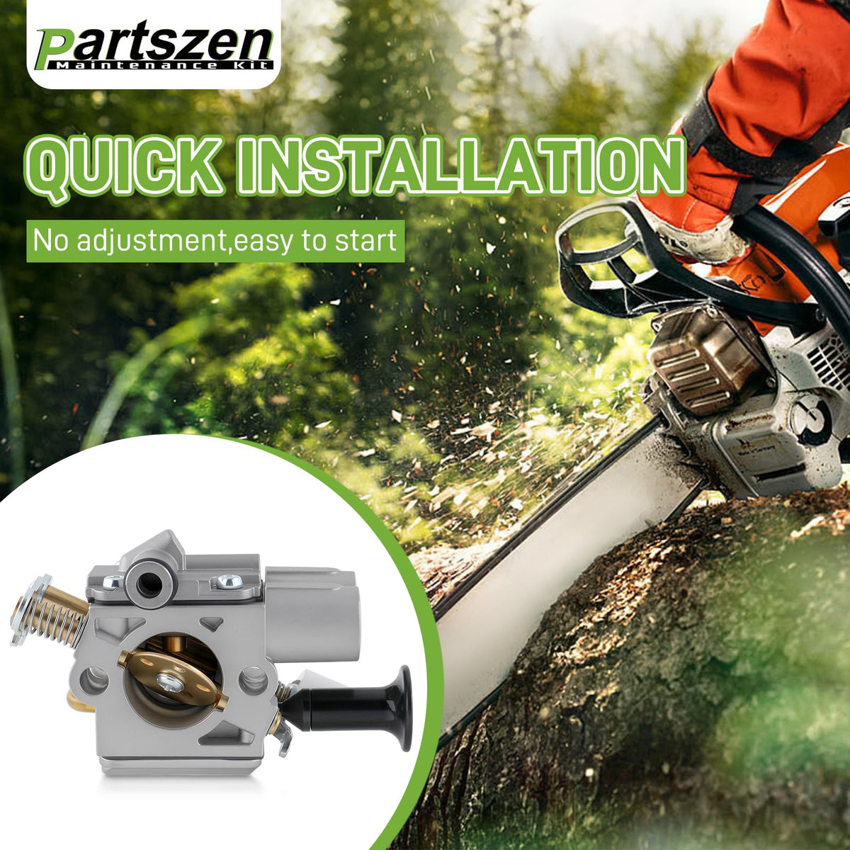 PartsZen ignition coil included in kit for reliable ignition in Stihl chainsaws.