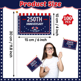 Party Greeting 250th anniversary flag design, 1776–2026, ideal for commemorations.