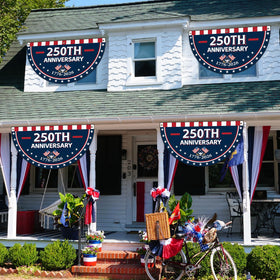 Party Greeting versatile flags brighten yards, patios, and entrances.
