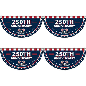 Party Greeting USA 250th anniversary banner 3x6ft bright bunting for celebrations.