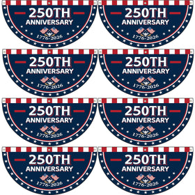 Party Greeting USA 250th anniversary fan flag 3x1.5ft, ideal for outdoor patriotic celebrations.